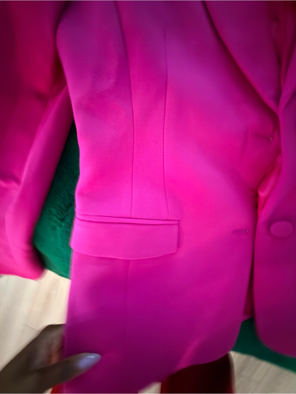 Zara Vibrant Hot Pink Tailored Blazer - Picture 3 of 7